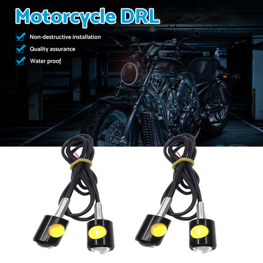 4x Universal 12V Mini Amber Motorcycle LED Indicator Turn Signal Lights