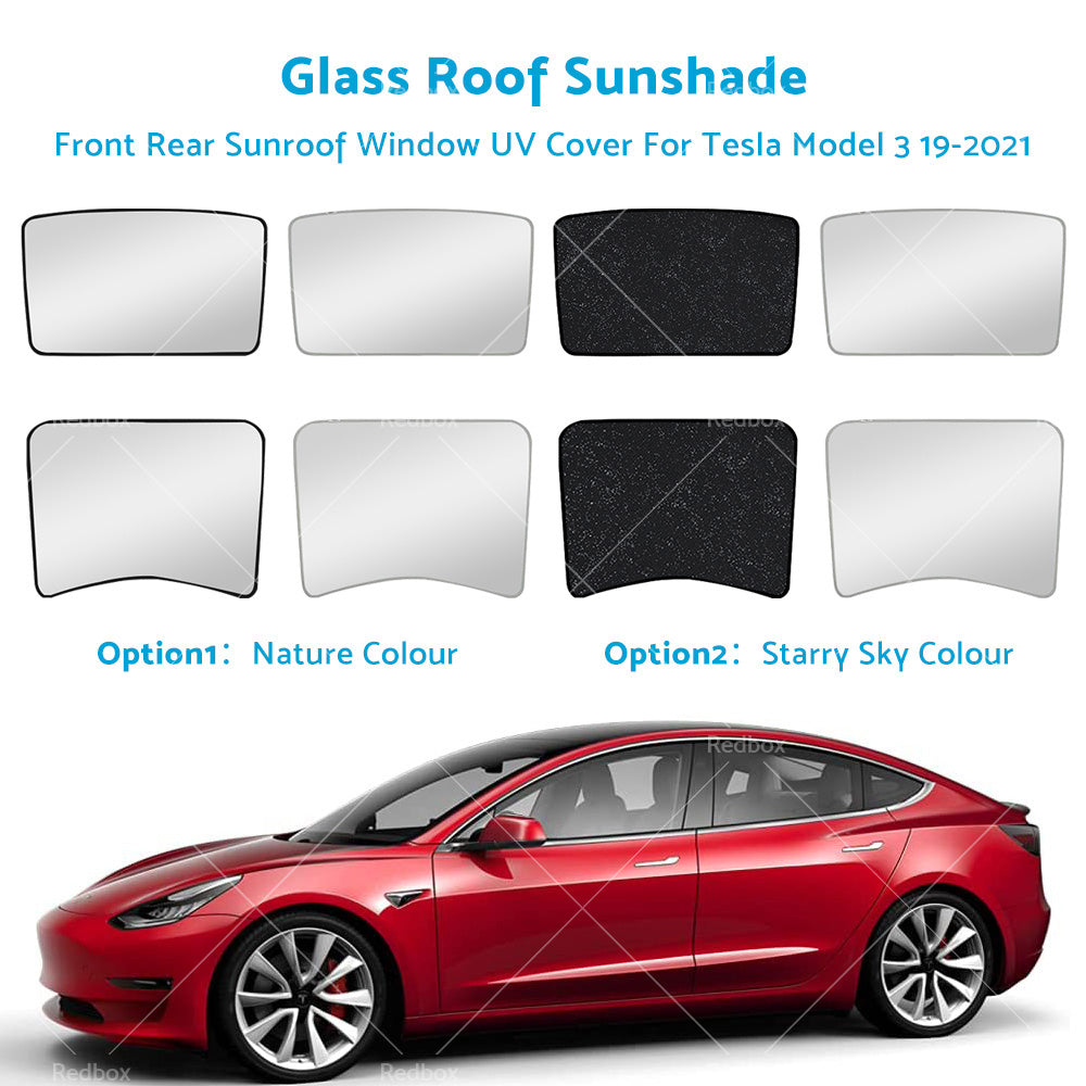 {{ For Tesla Model 3 Glass Roof Sunshade Front Rear Sunroof Window UV Cover 19-2021 }} - Buy Car Parts Online at {{ Kaka Auto Parts }}.