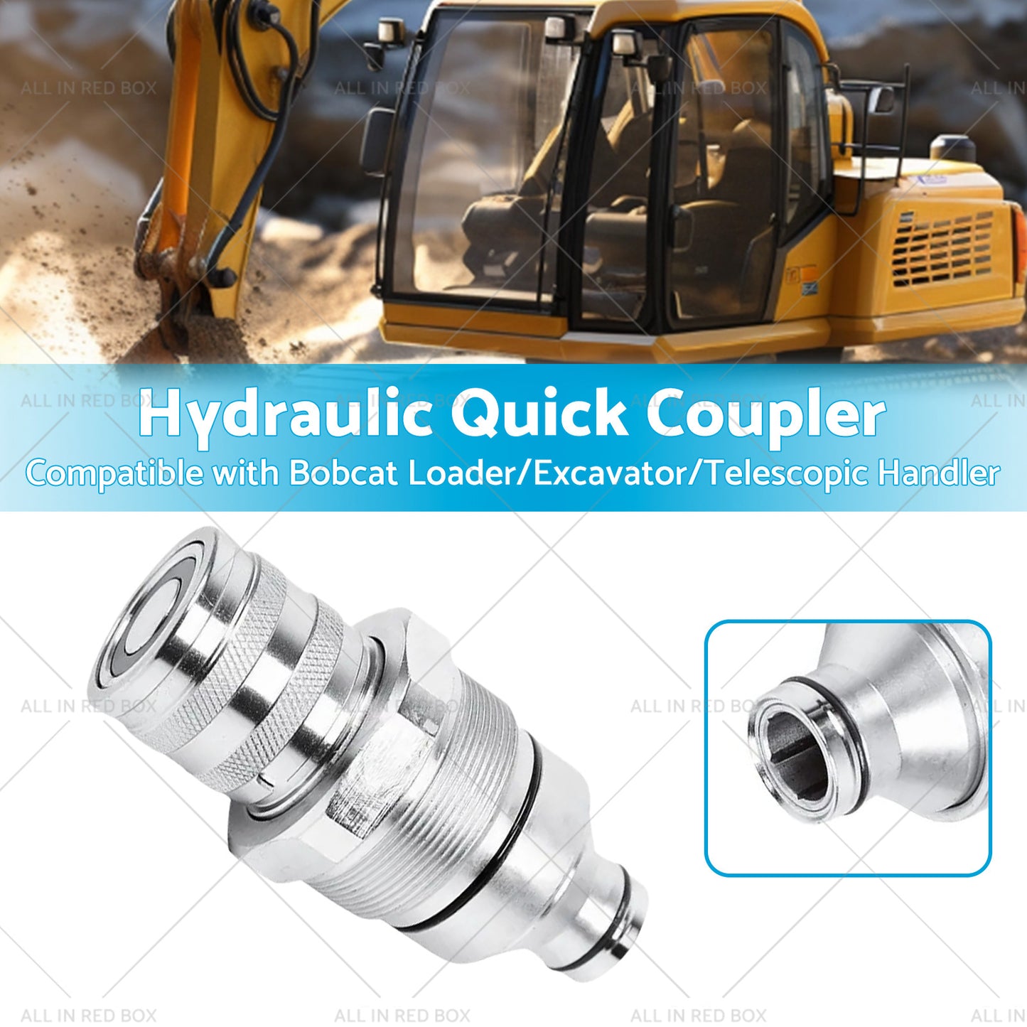 {{ Suitable For Bobcat Female Hydraulic Coupler Flat Faced Quick 7246802 FFH 48mm }} - Buy Car Parts Online at {{ Kaka Auto Parts }}.