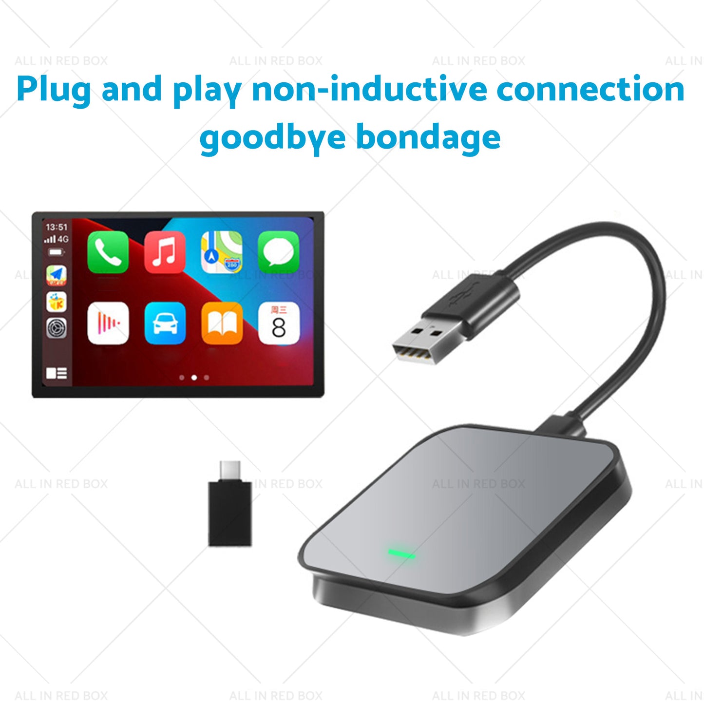 {{ Gray Bluetooth USB Wireless Receiver Suitable for Apple CarPlay Adapter }} - Buy Car Parts Online at {{ Kaka Auto Parts }}.
