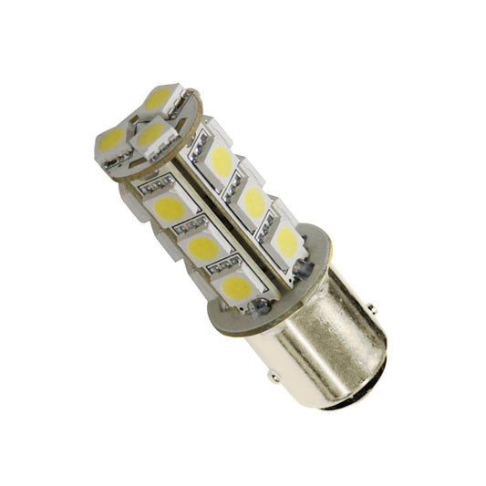 2x 12V BA15D LED 18 SMD Cool White Light Globes Suitable For Caravan Car