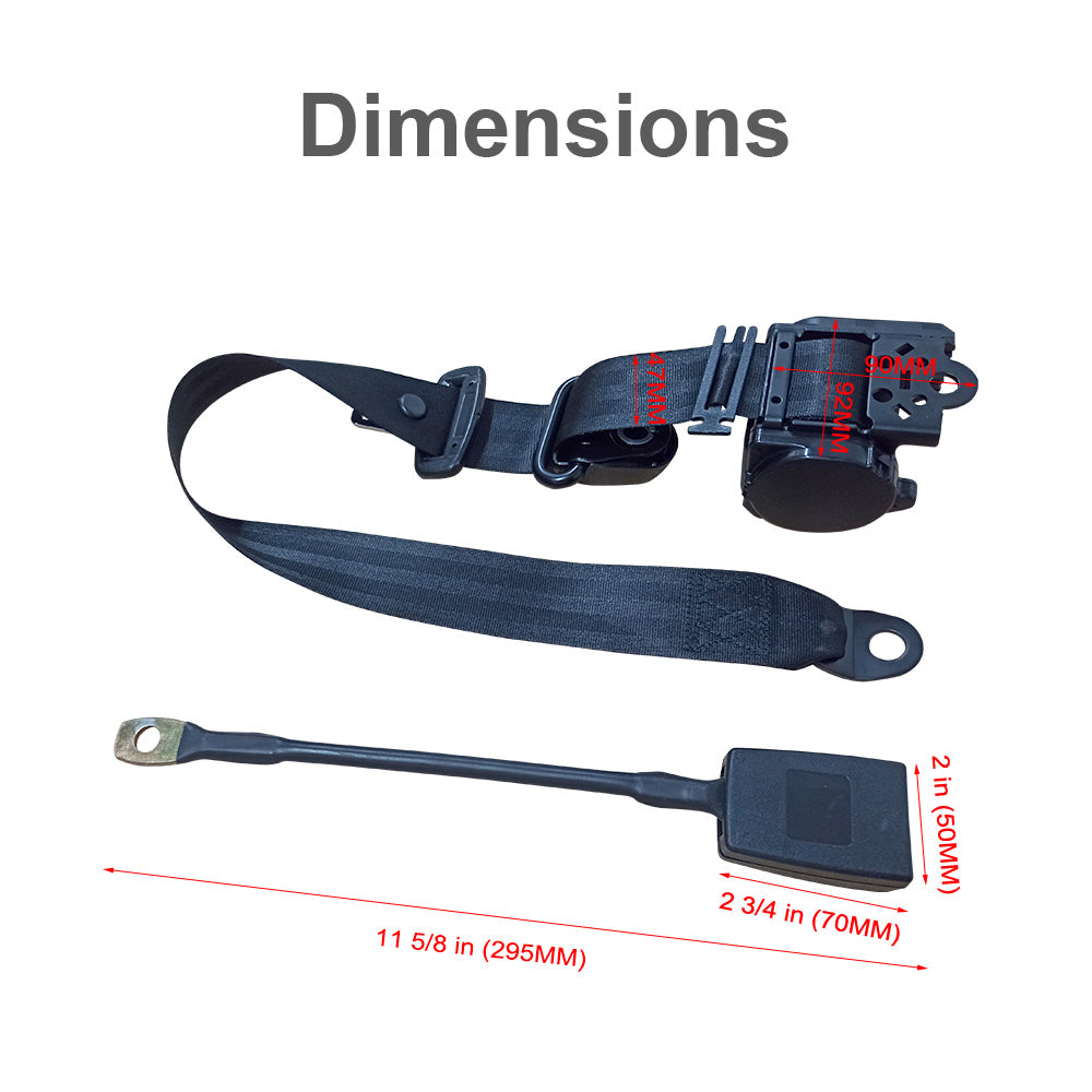 Universal 1 Set 3M 3 Point Retractable Safety Seat Belt Suitable For Truck Strap