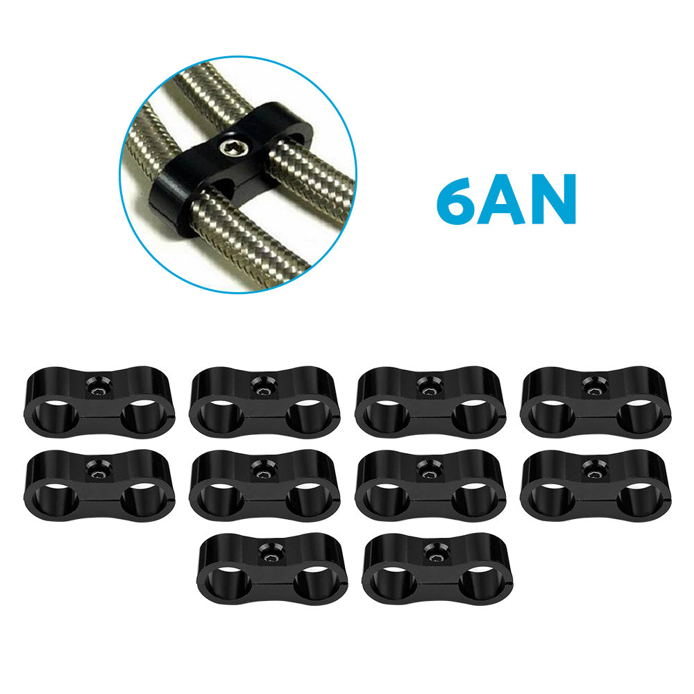 10x AN6 6AN AN-6 Nylon Braided Stainless Steel Fuel Oil Line Hose Separator Clamp