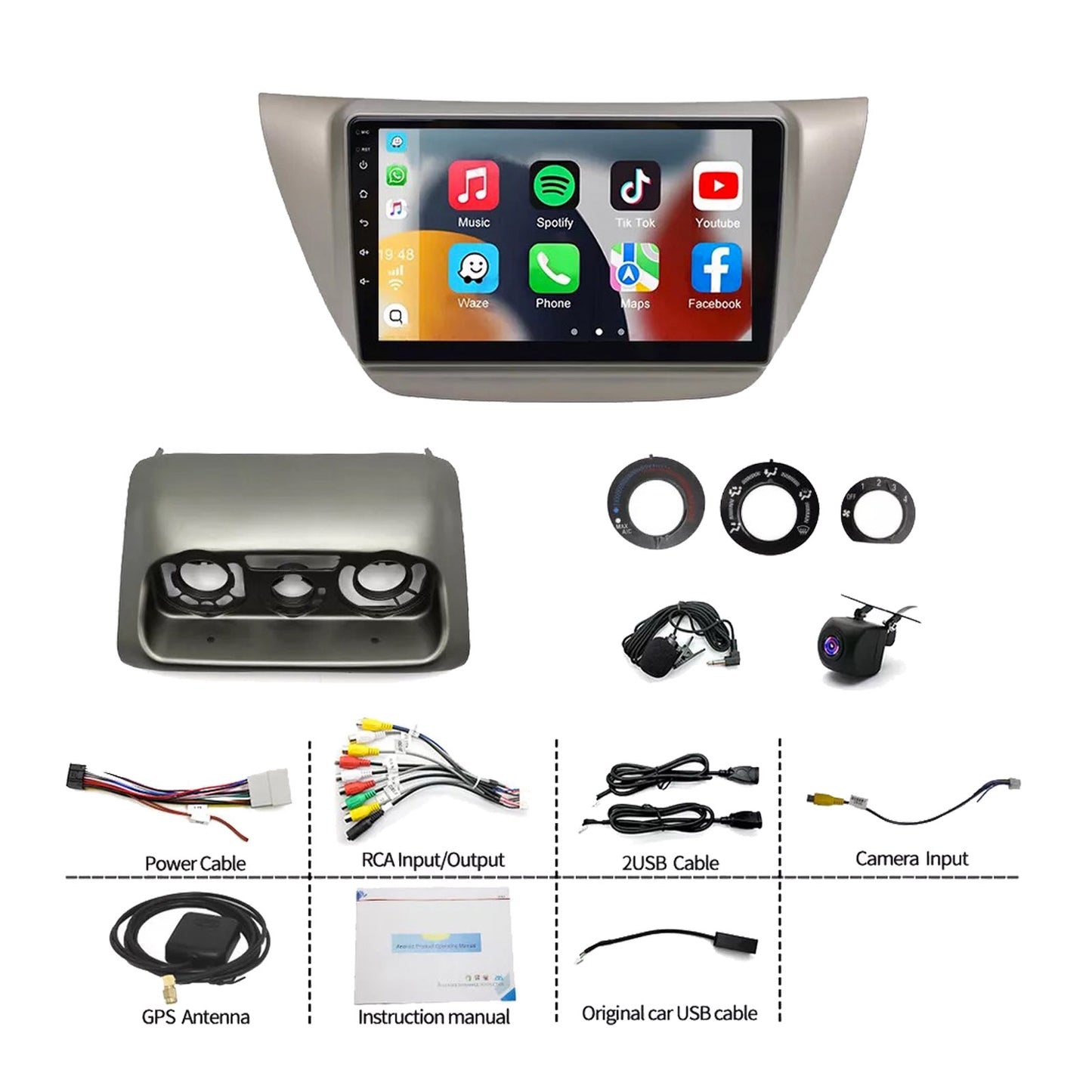 4GB+64GB CarPlay Android 13 Stereo Suitable for Mitsubishi Lancer 2003-2007