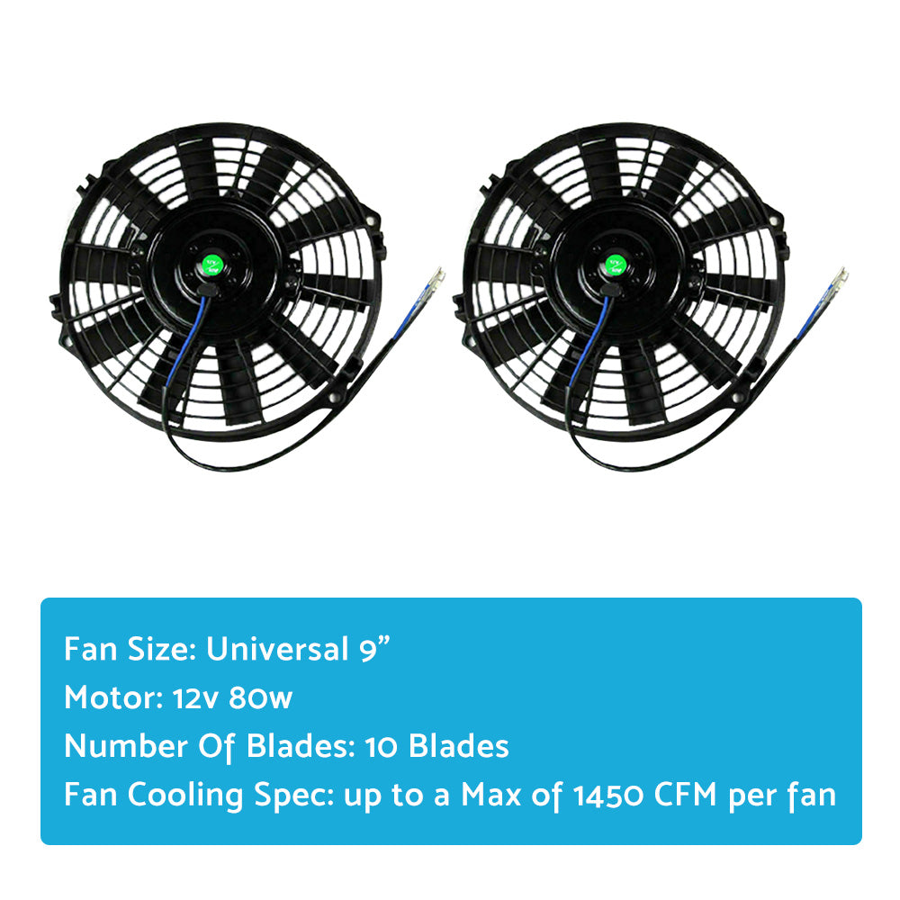 2x 9inch 12V 80W Electric Radiator Fan With Mounting Kit Suitable For Holden Commodore