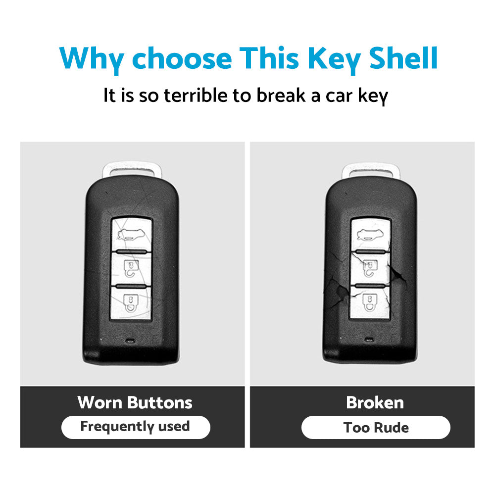 Carbon Fiber Hard Shell Smart Key Fob Case Suitable For Mitsubishi Outlander