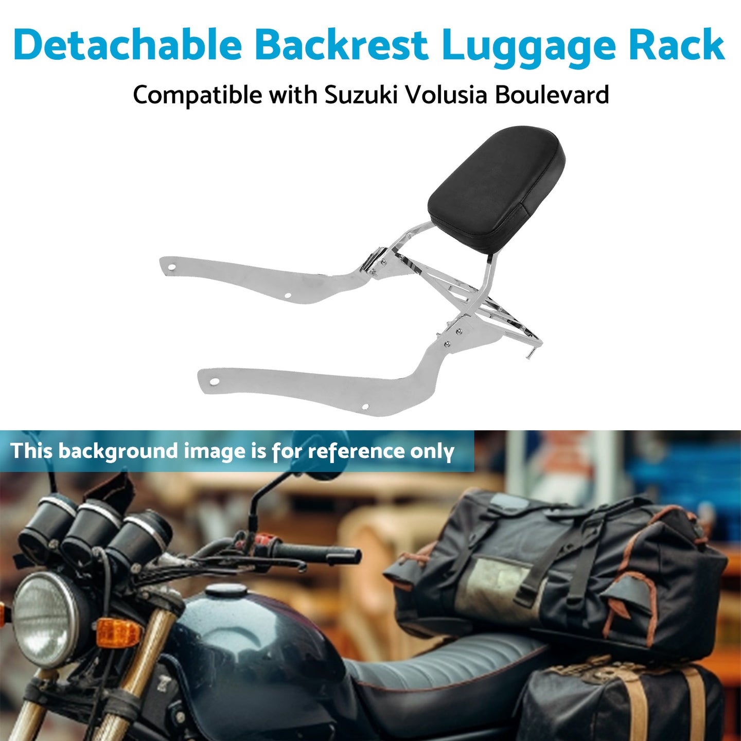 {{ Backrest Sissy Bar W  Luggage Rack Suitable For Suzuki Boulevard C50 2005-2011 }} - Buy Car Parts Online at {{ Kaka Auto Parts }}.