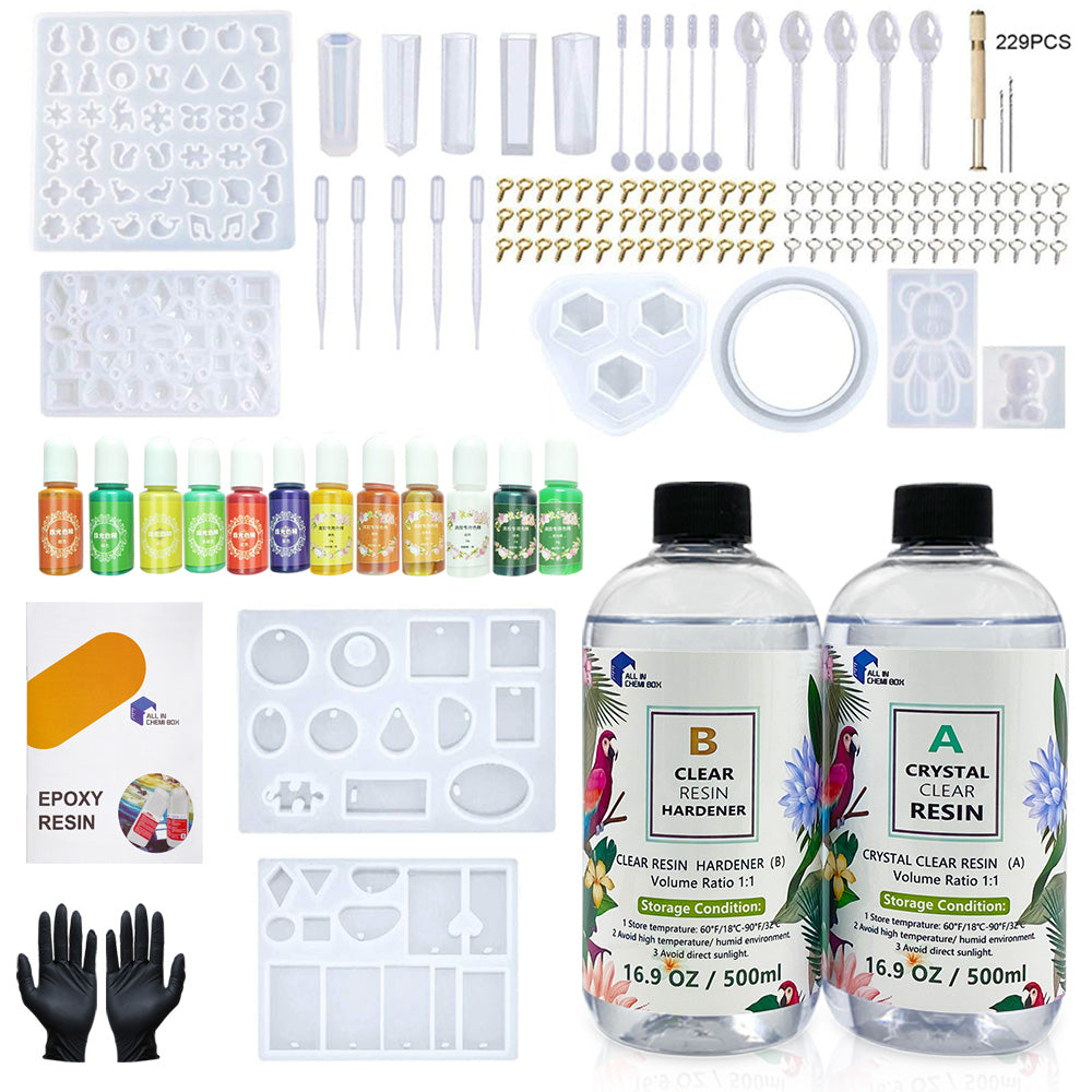 Epoxy Resin 1:1 AB Kit Craft Coating UV Color Pigment Paste Liquid Silicone Mold