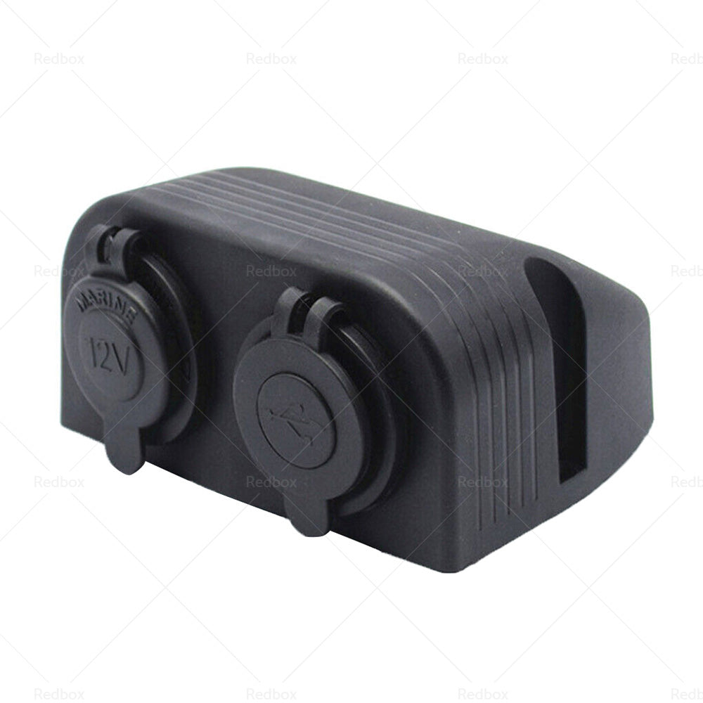 {{ 12V Dual USB Port Charger Socket Mount Panel Adapter Fits For Car Boat Caravan }} - Buy Car Parts Online at {{ Kaka Auto Parts }}.