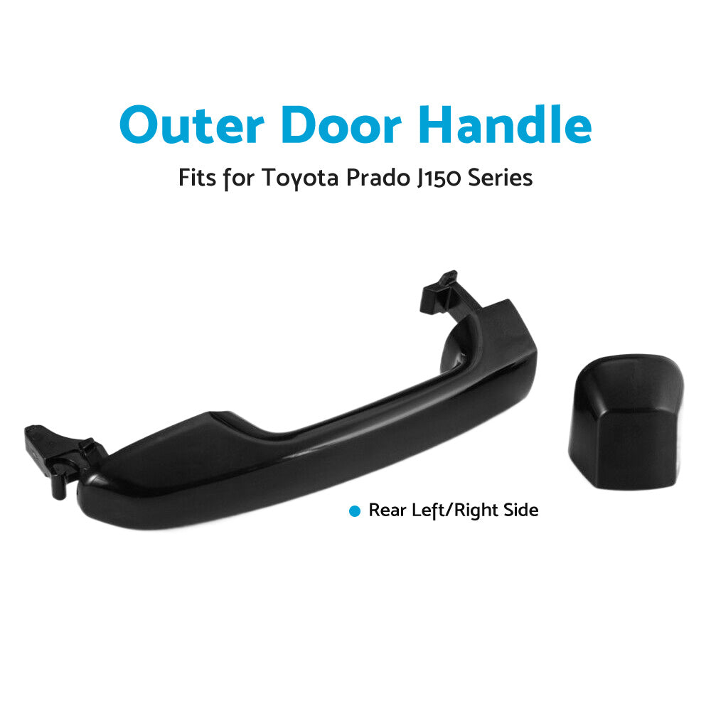 Rear Left Right Outer Door Handle Black Suitable For Toyota Prado J150 Series 2009-2020