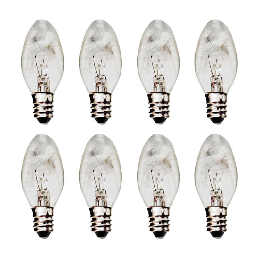 8x 7W/10W 240V E12/E14 Clear Bulbs Suitable For Night Light Replacement Warm Yellow Light