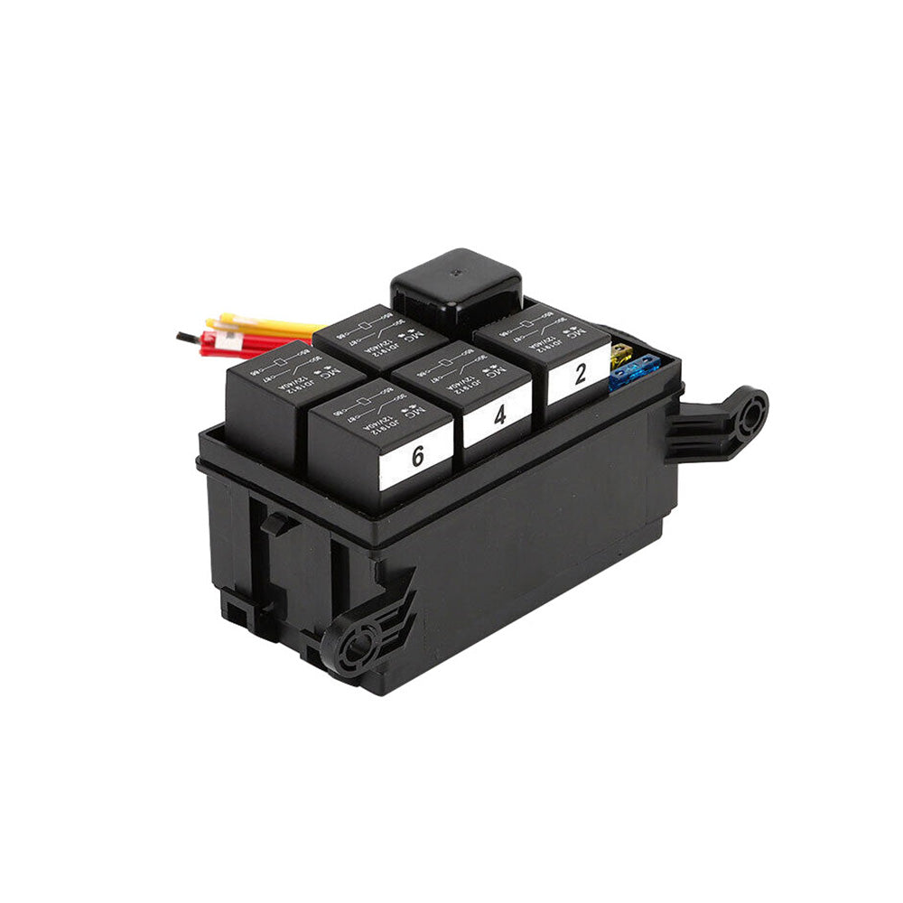 {{ 6-Way 12V Auto Waterproof Fuse Relay Holder Box Block 40A Relays with ATC Fuse }} - Buy Car Parts Online at {{ Kaka Auto Parts }}.