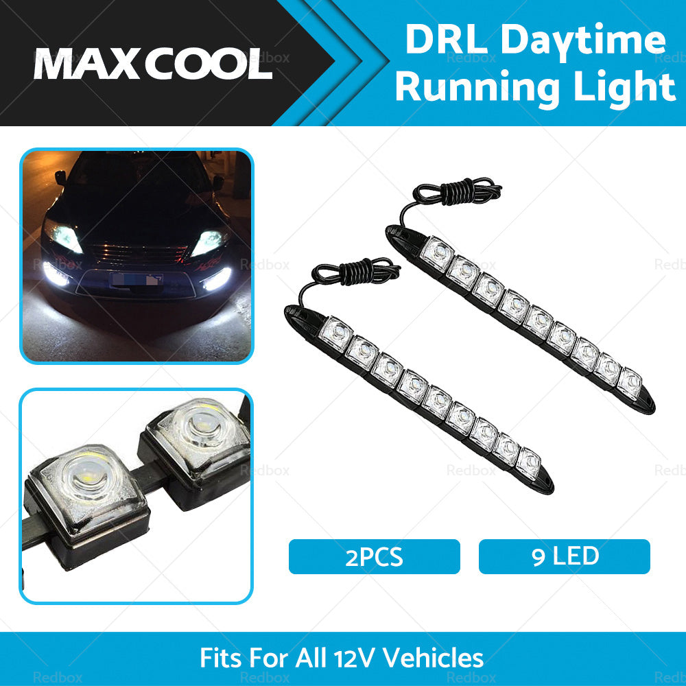 {{ 2PCS 9 LED DRL Fog Driving Daylight Daytime Running Light Car Auto Head Lamp }} - Buy Car Parts Online at {{ Kaka Auto Parts }}.