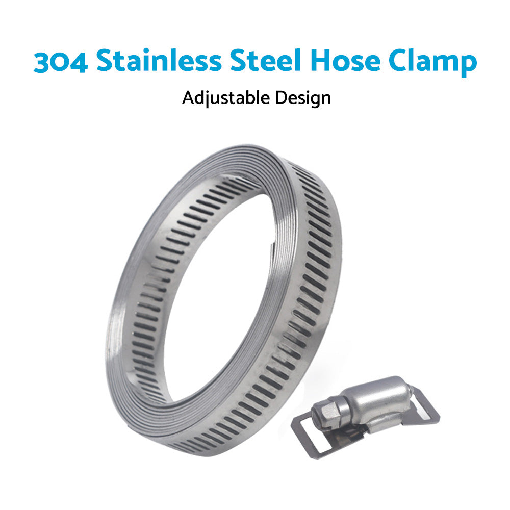 304 Stainless Steel Worm Clamp Hose Clamps with Fasteners Suitable For DIY Adjustable Use