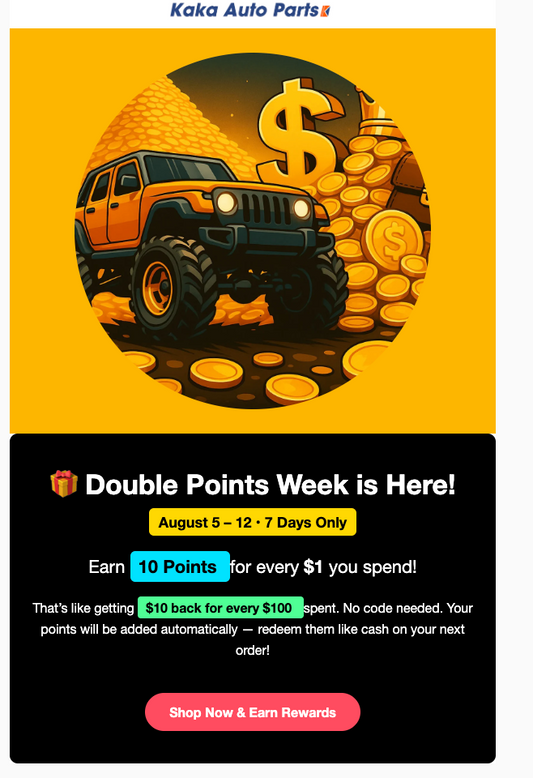 How to Maximise Your Garage Budget During KakaAutoParts Double Points Week