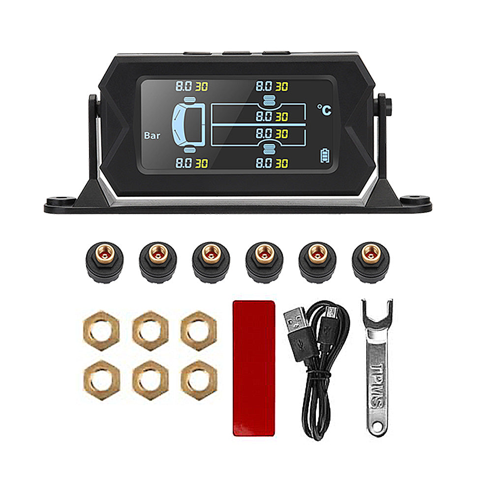 Tyre Pressure Monitoring System with 6 Wheel Sensors Suitable For Caravan, Truck, Trailer & Solar Vehicles