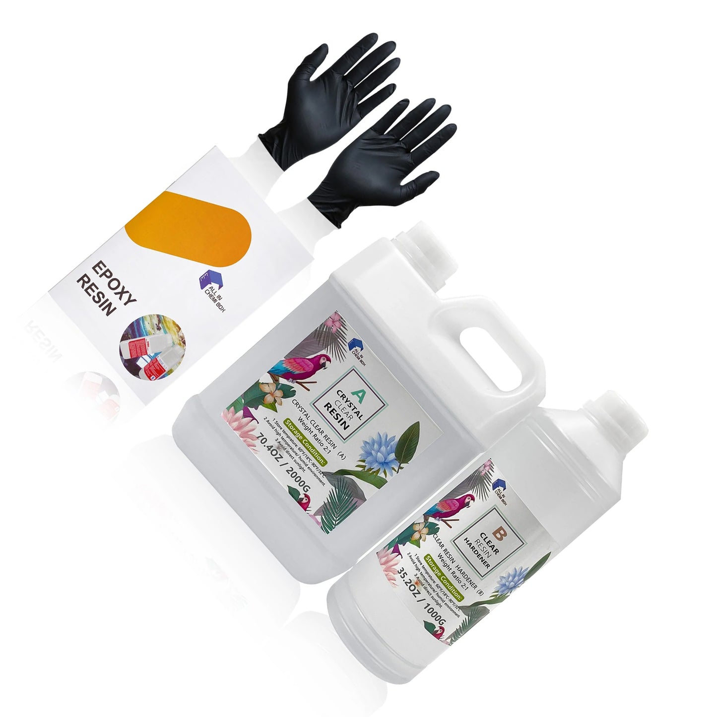 3KG Epoxy Resin 2:1 AB Kit Ultra Clear UV Resin For Crafts, Art, DIY, River Table & Jewellery