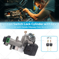 {{ Ignition Switch Lock Cylinder w  Key ID48 Suitable For Honda Civic Accord CRV }} - Buy Car Parts Online at {{ Kaka Auto Parts }}.