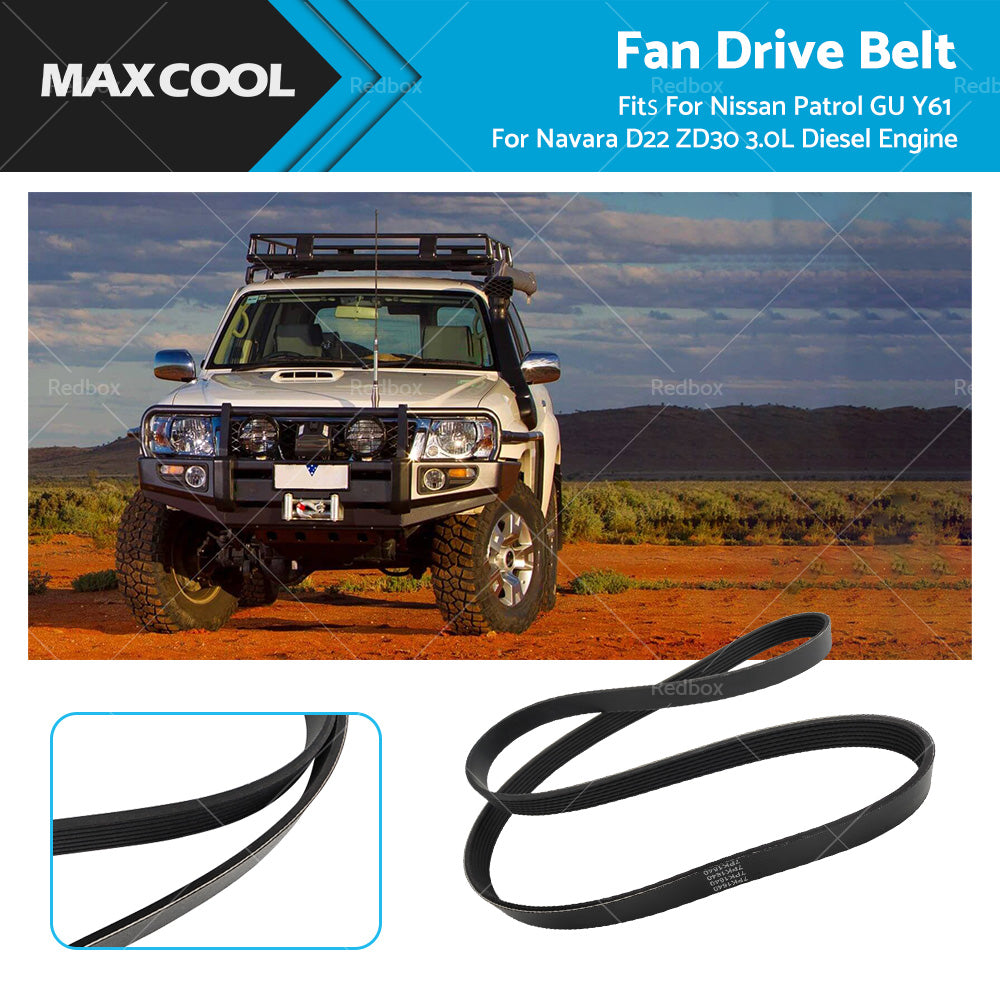 {{ 7PK1640 Fan Drive Belt Suitable for Nissan Patrol GU Y61 Navara D22 Diesel 3. 0L }} - Buy Car Parts Online at {{ Kaka Auto Parts }}.