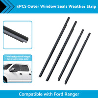 {{ 4x Outer Door Window Rubber Seals Suitable for 12-21 Ford Ranger PX XLT }} - Buy Car Parts Online at {{ Kaka Auto Parts }}.