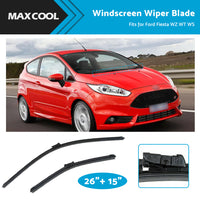 {{ For Ford Fiesta 08-On Aero Flat Windscreen Wiper Blades 26 inch   15 inch  1 Pair }} - Buy Car Parts Online at {{ Kaka Auto Parts }}.