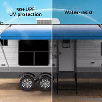 PVC Vinyl Awning Fabric Blue Fade 13-16FT Suitable For RV Caravan Trailer Camper