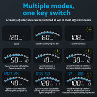 Digital Speedometer GPS HUD Head Up Display Universal Car MPH Overspeed Alarm