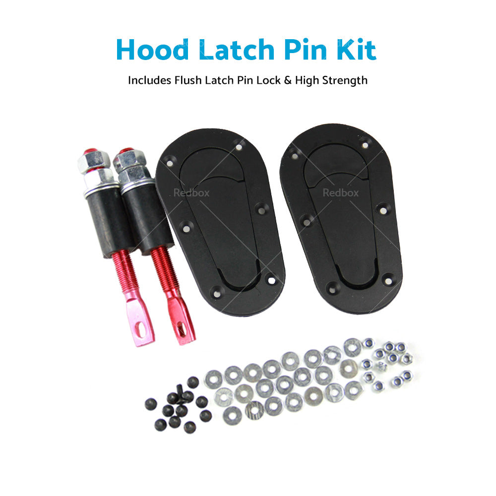 {{ 2Pcs Universal Racing Mount Bonnet Hood Plus Flush Latch Pin Locking Kit }} - Buy Car Parts Online at {{ Kaka Auto Parts }}.