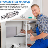 Stainless Steel Sewer Jetter Nozzle For Pressure Washer Suitable For 1" or 4" Drain Connection
