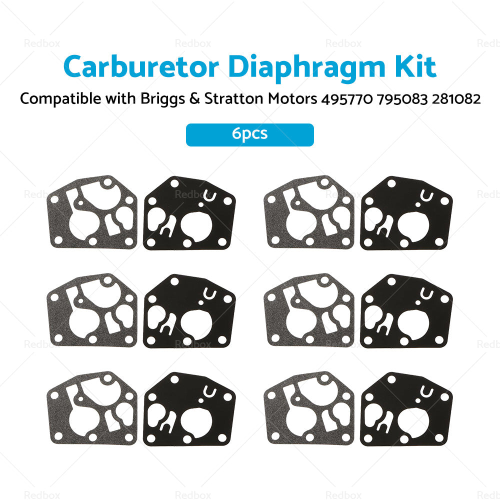 {{ 6x Carburetor Diaphragm Kit SuitableFor Briggs  and  Stratton Motors 495770 795083 }} - Buy Car Parts Online at {{ Kaka Auto Parts }}.