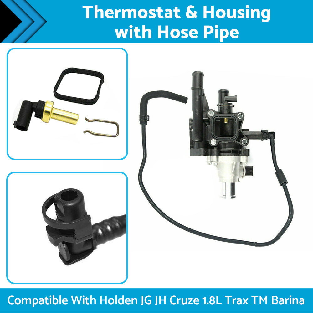 {{ Thermostat  and  Housing with Hose Pipe Suitable For Holden JG JH Cruze 1. 8L Trax TM }} - Buy Car Parts Online at {{ Kaka Auto Parts }}.