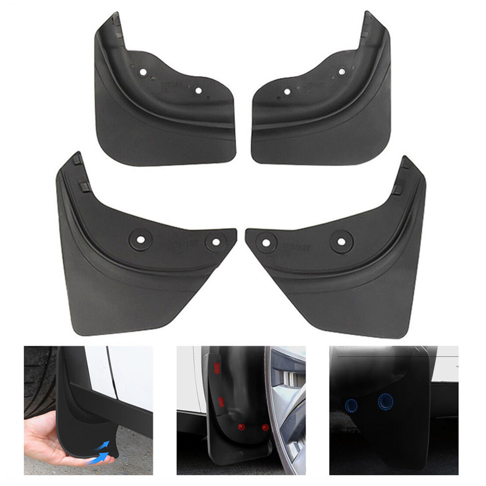 4x Front & Rear Mud Flaps Splash Guards Fender TPE Suitable For Tesla Model Y