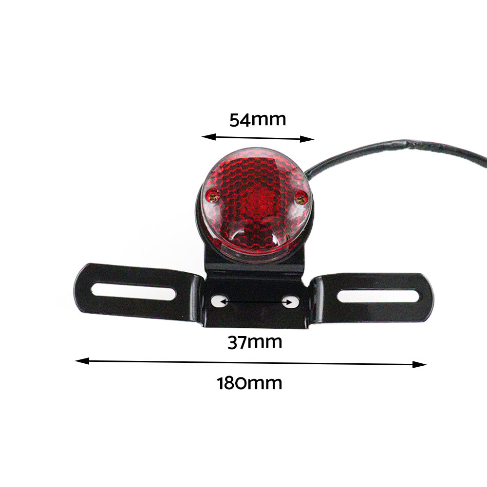 Motorcycle Tail Brake Light with Number Plate Lamp Suitable For Universal Use Retro Rear Stop Light