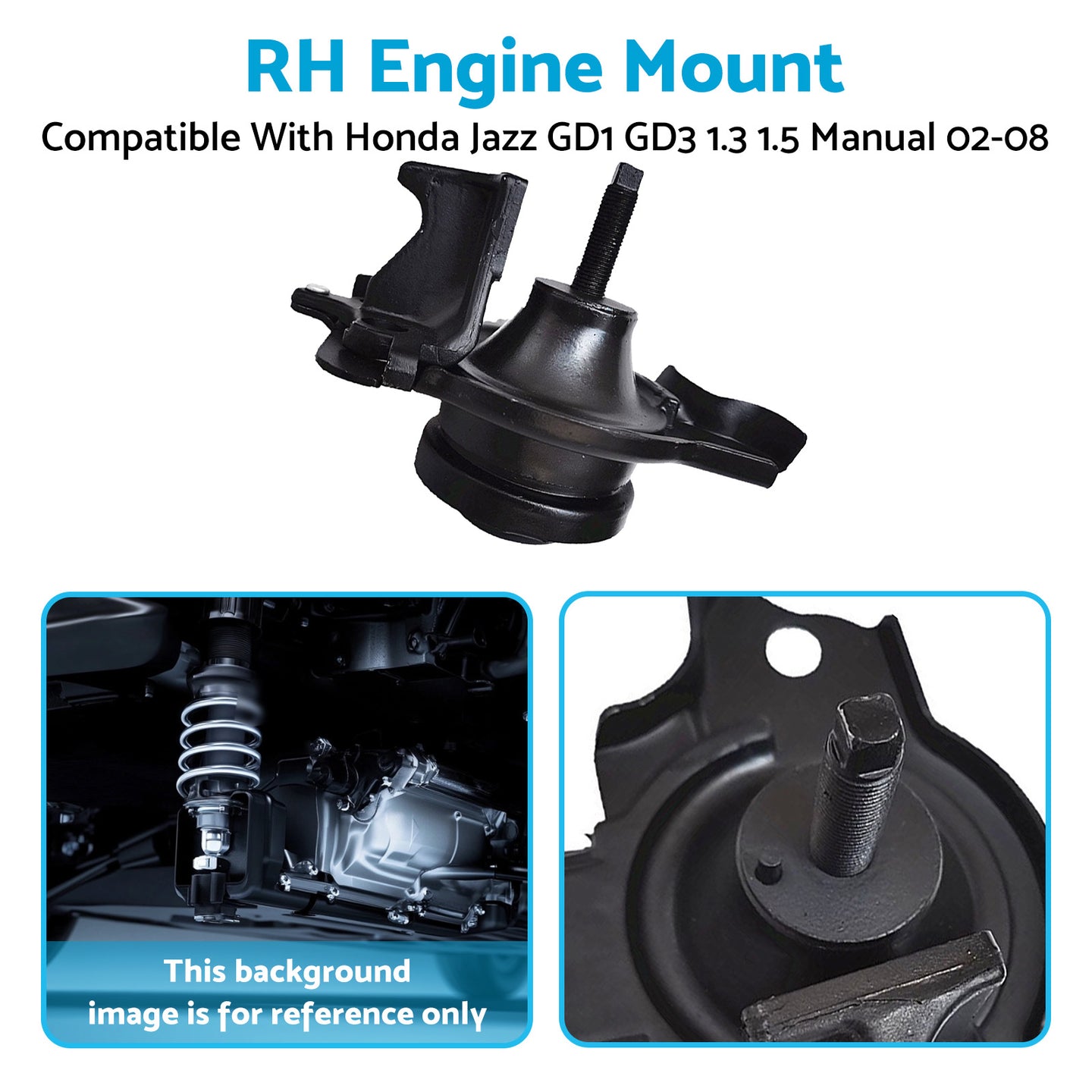 {{ Engine Mount Right Suitable For Honda Jazz GD1 GD3 L13A1 L15A1 Manual 2002-2008 }} - Buy Car Parts Online at {{ Kaka Auto Parts }}.