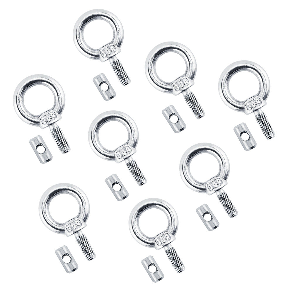 8x Awning Rail Stoppers & Track Screws Suitable For Boat / RV / Caravan Stainless Steel