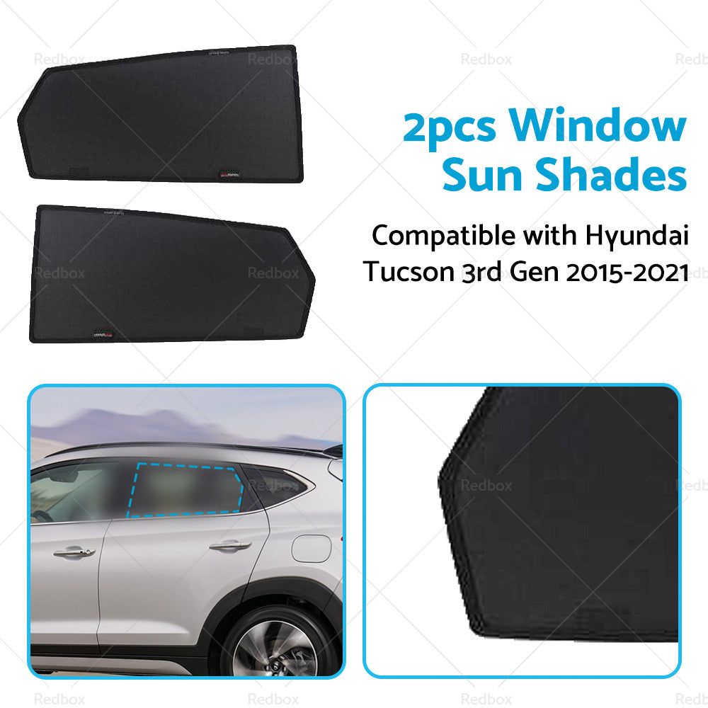{{ 2PCS Rear Car Window Sun Shades Suitable For Hyundai Tucson 3rd Gen 2015-2021 }} - Buy Car Parts Online at {{ Kaka Auto Parts }}.
