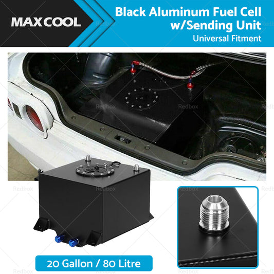 {{ 20 Gallon   80 Litre Black Aluminum Fuel Cell w Sending Unit }} - Buy Car Parts Online at {{ Kaka Auto Parts }}.