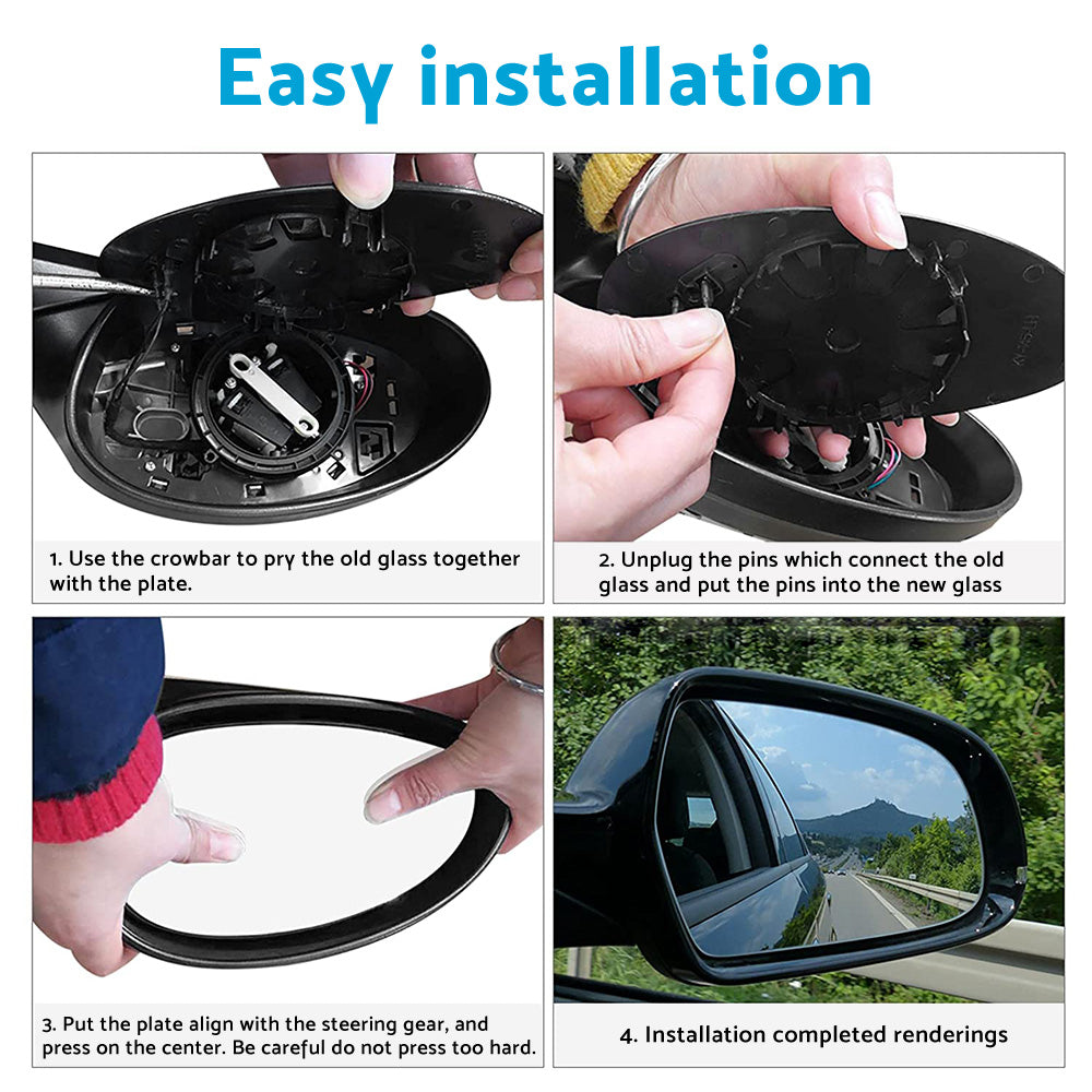 Left Side Mirror Glass with Back Plate Suitable For Toyota Yaris 2012-2017