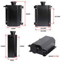 Universal 2L Coolant Radiator Overflow Recovery Tank Bottle Aluminum Black