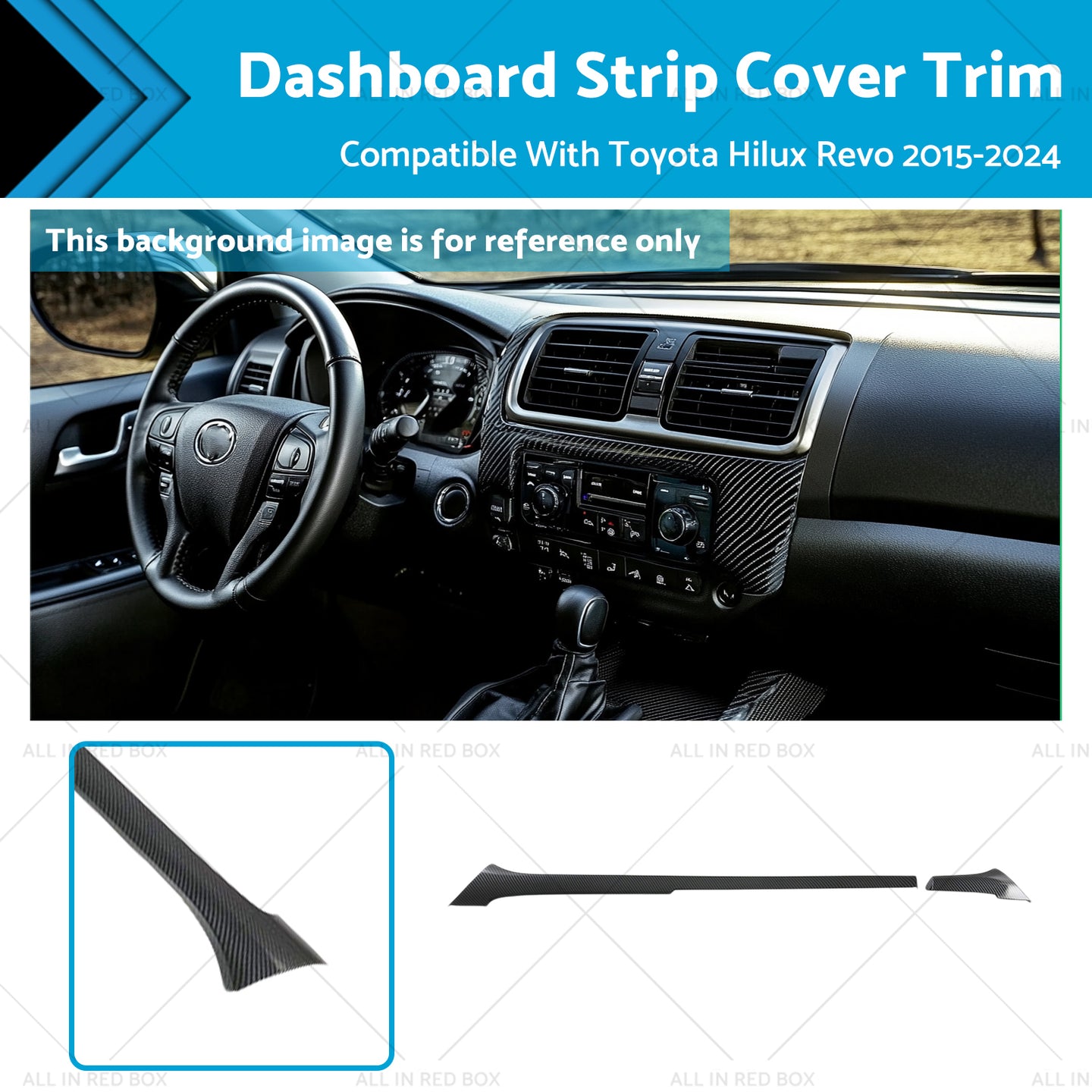 {{ ABS Carbon Dashboard Strip Cover Trim Suitable For  Toyota Hilux Revo 2015-2024 }} - Buy Car Parts Online at {{ Kaka Auto Parts }}.