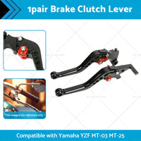 {{ Short Clutch Brake Levers CNC Suitable for Yamaha YZF R3 R25 MT03 MT25 2014-2021 }} - Buy Car Parts Online at {{ Kaka Auto Parts }}.