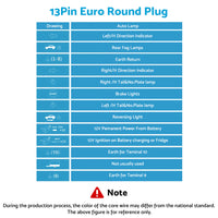 13 Pin Plug to 7 Pin Flat Socket Suitable For Trailer Caravan Wiring Connector