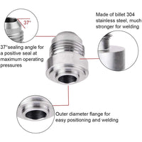AN10 Male Aluminium Weld On JIC Bungs x 2 Fitting -10AN JXSS032-10-A