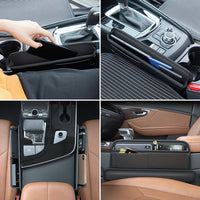 Car Seat Gap Storage Bag Organizer PU Leather With Exclusive Charging Cable Hole