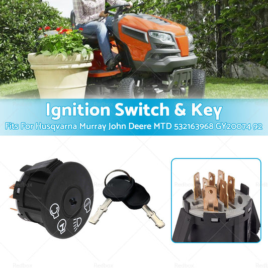 Ignition Switch  and  Key For Husqvarna Murray John Deere MTD 532163968 GY20074 92