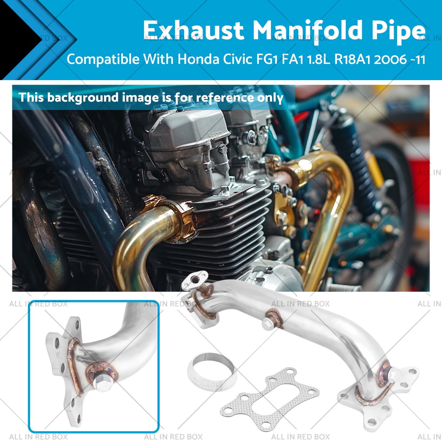 {{ Exhaust Manifold Pipe Stainless Steel Suitable for Honda Civic 1.8L 2006 -2011 }} - Buy Car Parts Online at {{ Kaka Auto Parts }}.