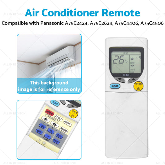 Air Con Remote Suitable for Panasonic A75C2424, A75C2624, A75C4406, A75C4506