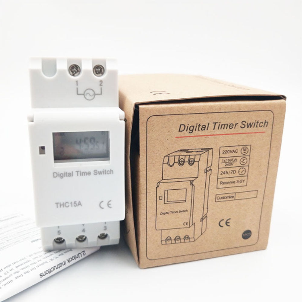 {{ AU Local Digital LCD Power Programmable DIN Rail Timer Time Switch Relay AC 220V }} - Buy Car Parts Online at {{ Kaka Auto Parts }}.