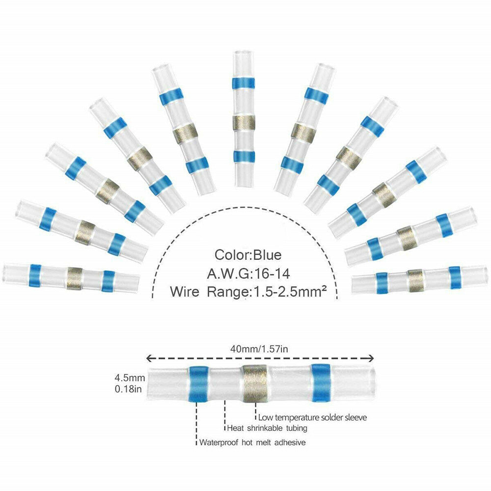 {{ Solder Seal Sleeve Heat Shrink Butt Wire Connectors Terminals Waterproof }} - Buy Car Parts Online at {{ Kaka Auto Parts }}.