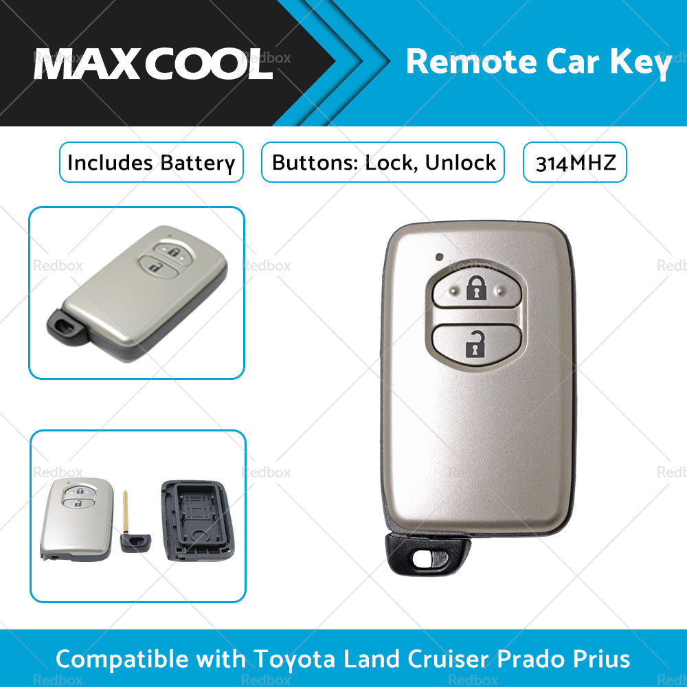 {{ Complete Remote Car Key Suitable For Toyota Land Cruiser Prado 2 Buttons 314MHZ }} - Buy Car Parts Online at {{ Kaka Auto Parts }}.